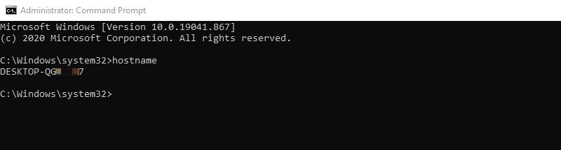 команда hostname