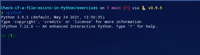 Shell interaktif Ipython menjalankan Python 3.9