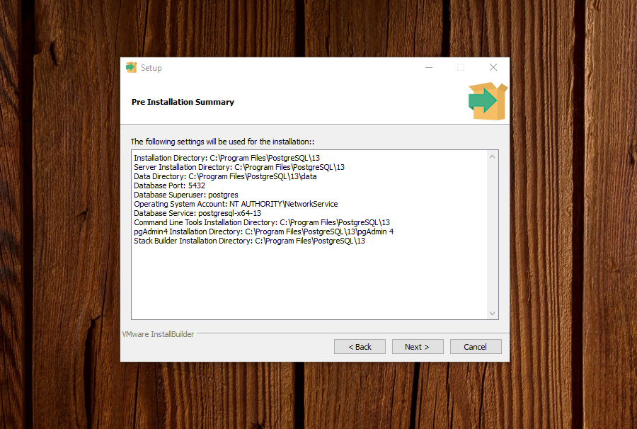 postgresql 安装确认