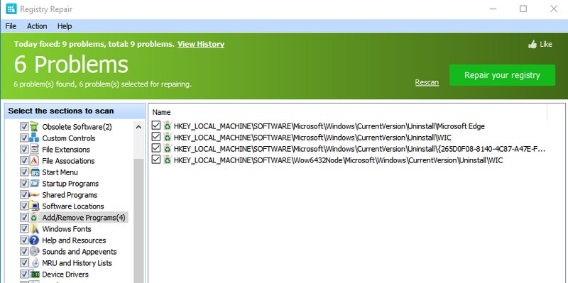 Ремонт реестра Glary