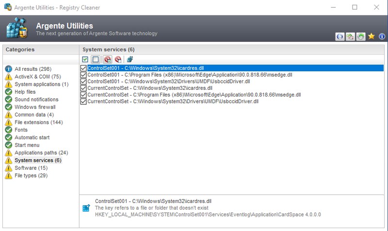Очиститель реестра Argente