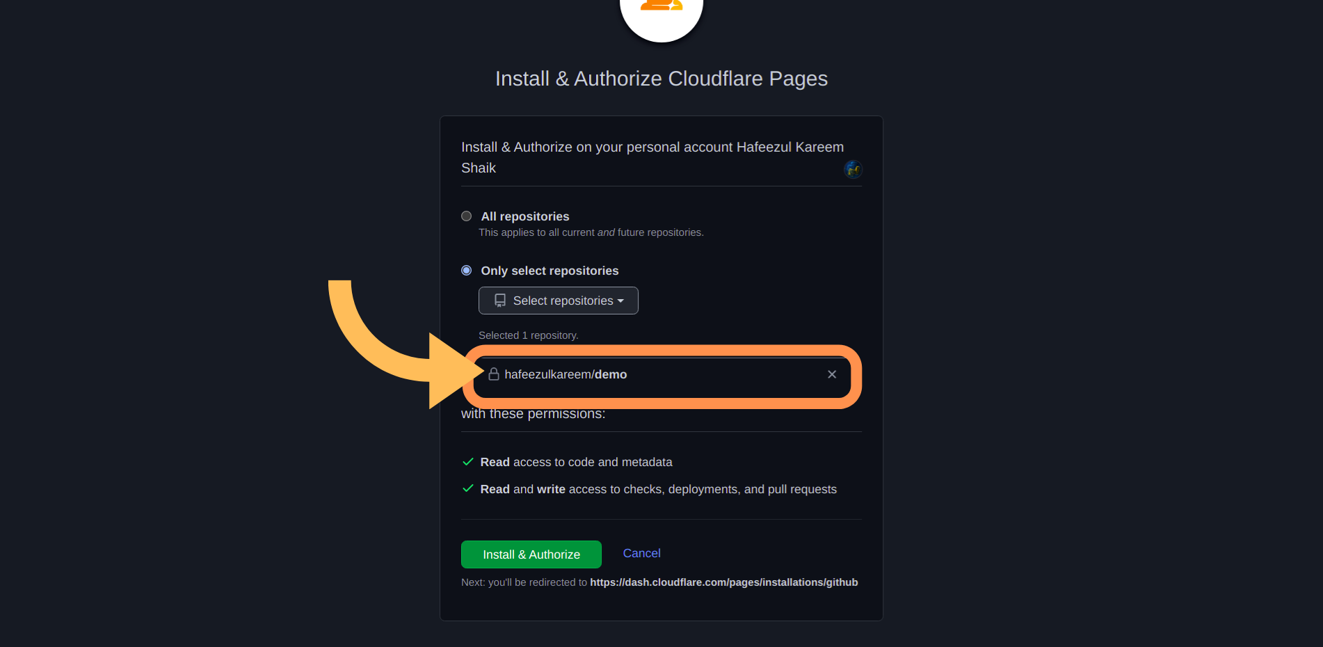 Référentiel sélectionné