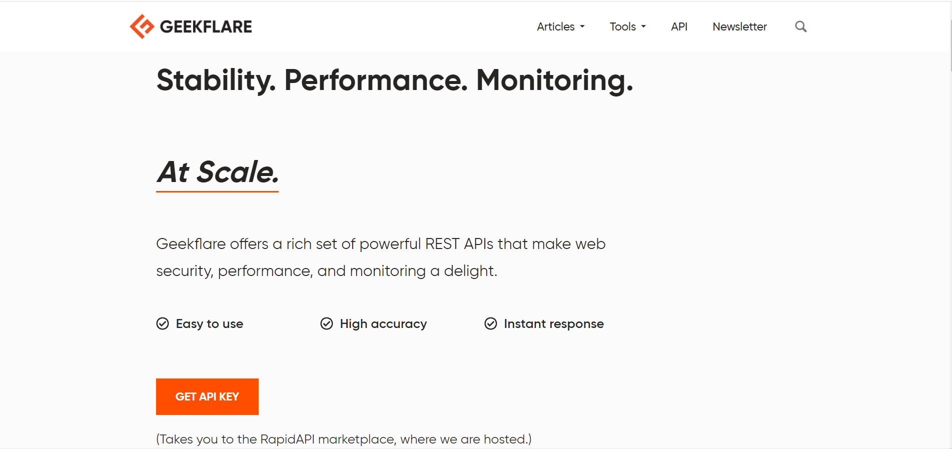 Geekflare API 페이지