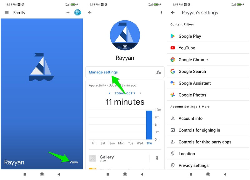 เปิดบัญชีลูกการตั้งค่า