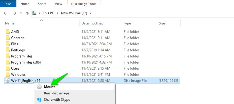 Montați Windows 11 ISO