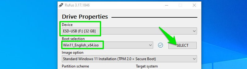 adăugați Windows 11 ISO în Rufus