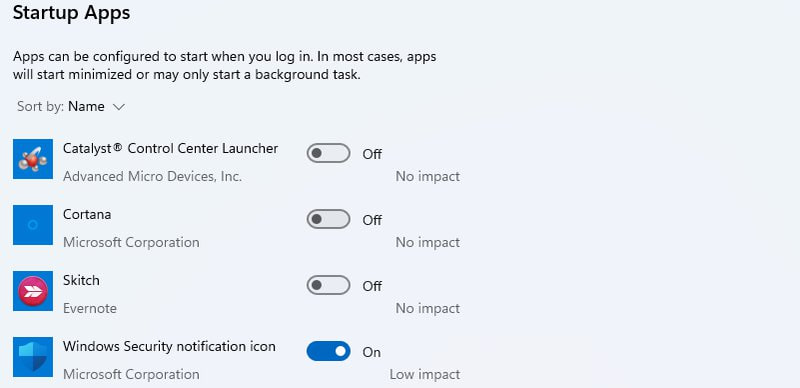 禁用启动应用程序