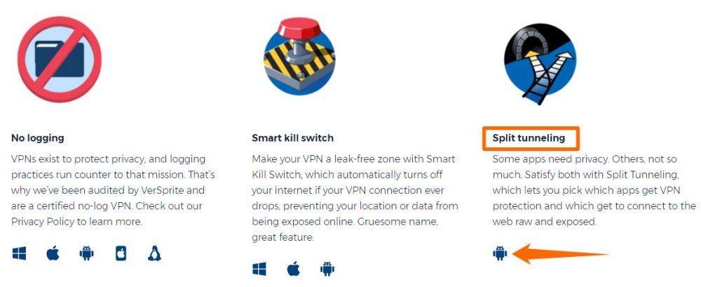 split tunneling klien android HMA
