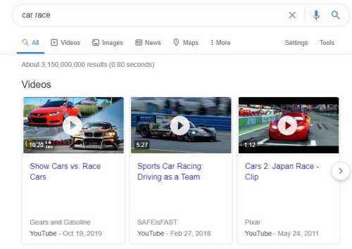 wyścig samochodowy wyszukiwania wideo
