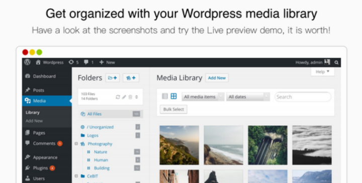 WP Real Media Library – Categorii/Foldere media