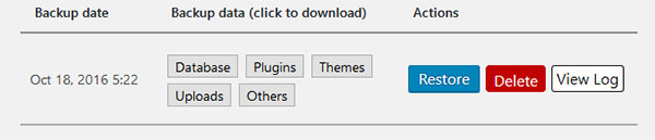 復元するバックアップを選択