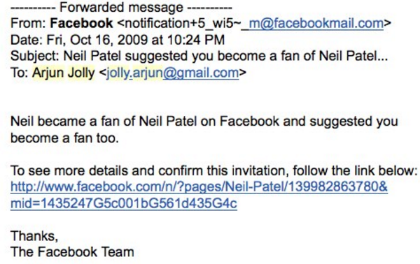 发送电子邮件至介绍您的脸书粉丝专页