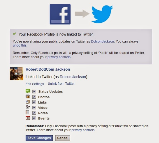 链接脸书到推特