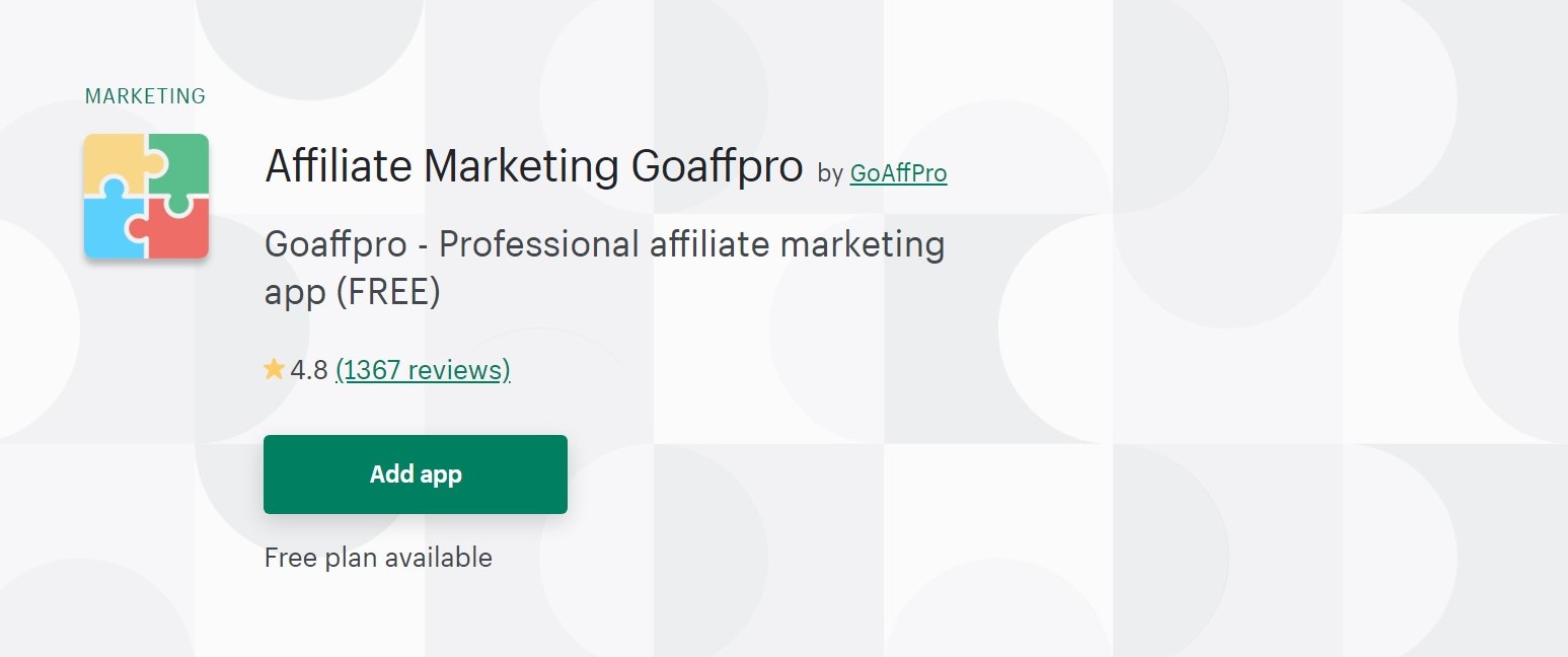Goaffpro 聯盟營銷 apphompepage