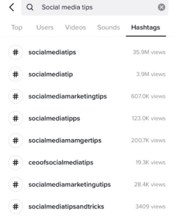 Verwenden Sie die richtigen Hashtags für TikTok SEO
