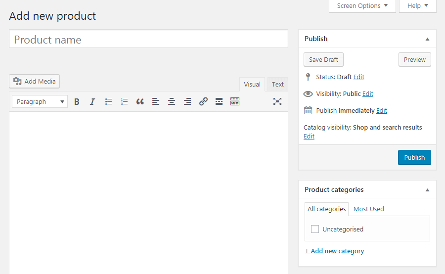 Adăugarea de produse pe Woocommerce