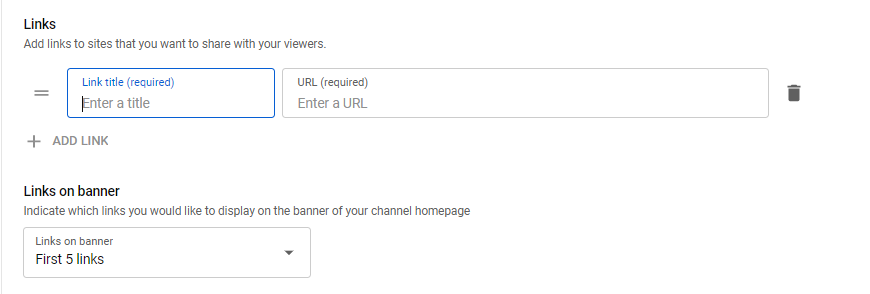 Füllen Sie den Link-Bereich aus