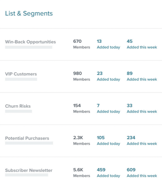 Klaviyo 电子邮件分割