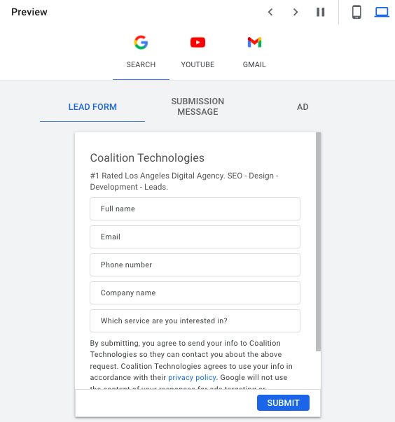 un modulo di piombo per Coalition Technologies