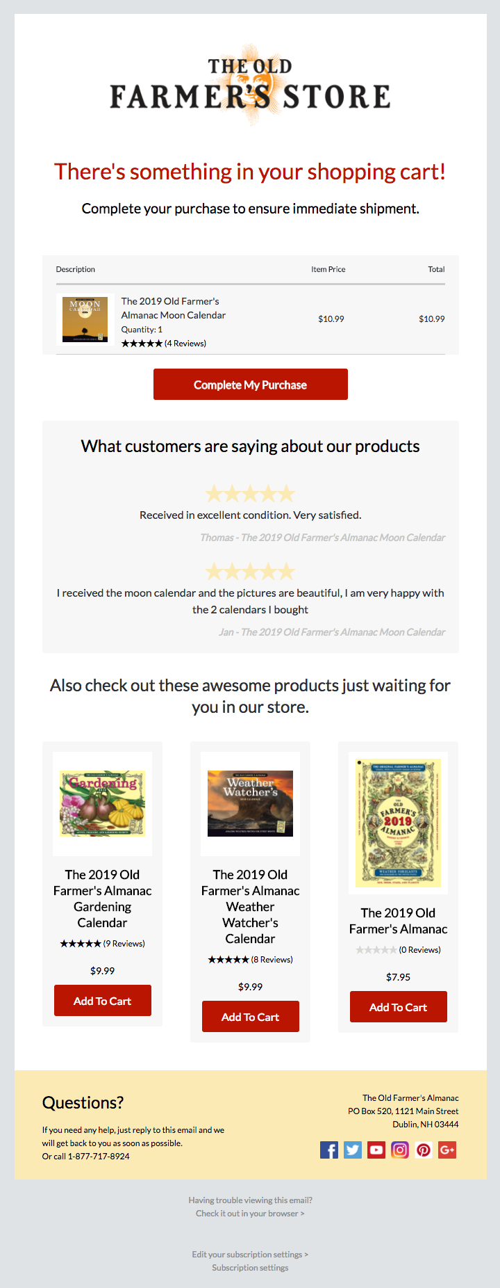 废弃的购物车电子邮件