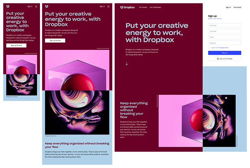 Beispiele für responsives Website-Design