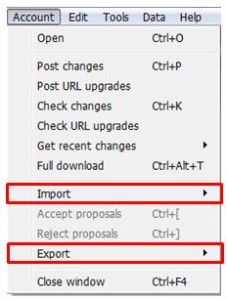 الاستيراد والتصدير في محرر AdWords