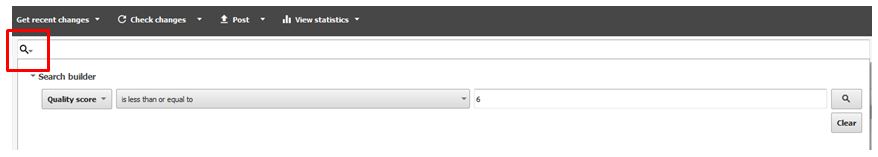 بحث متقدم في محرر AdWords