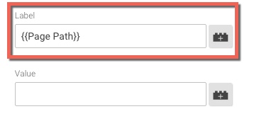 caminho da página da etiqueta do evento