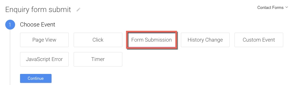formulário de inquérito enviar gatilho