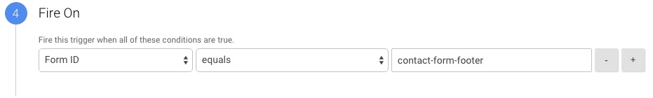 disparar no rastreamento de evento de id de formulário