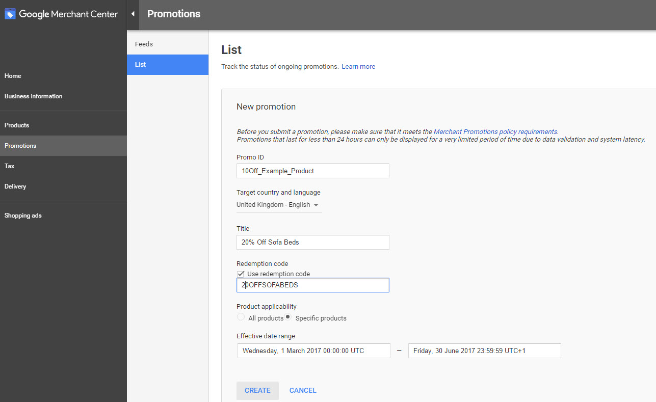 إضافة ترويج داخل Google Merchant Center