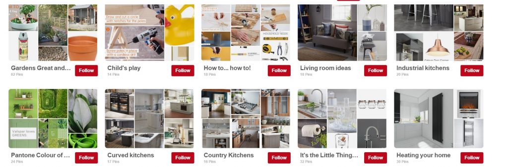 B&Q-Themen-Pinsterboards