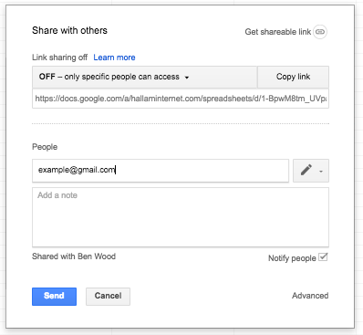 Einstellungen teilen