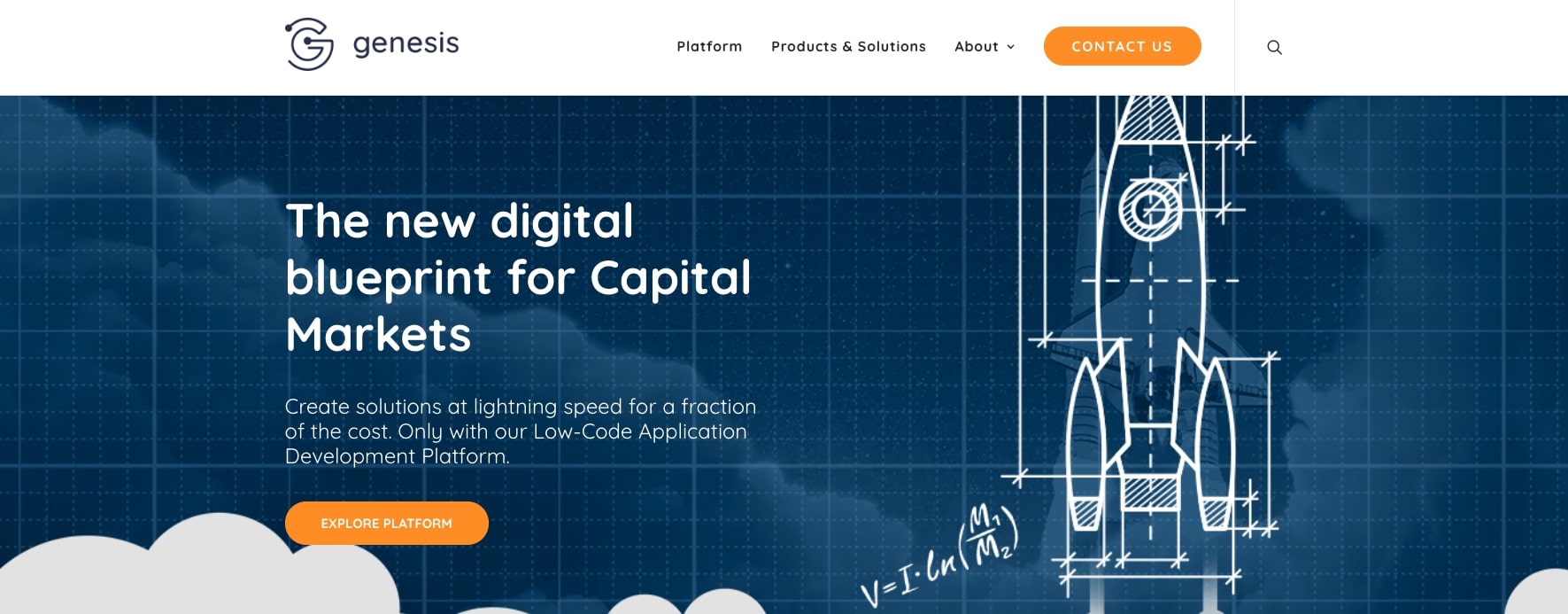 Genesis FinTechWebサイトのホームページ
