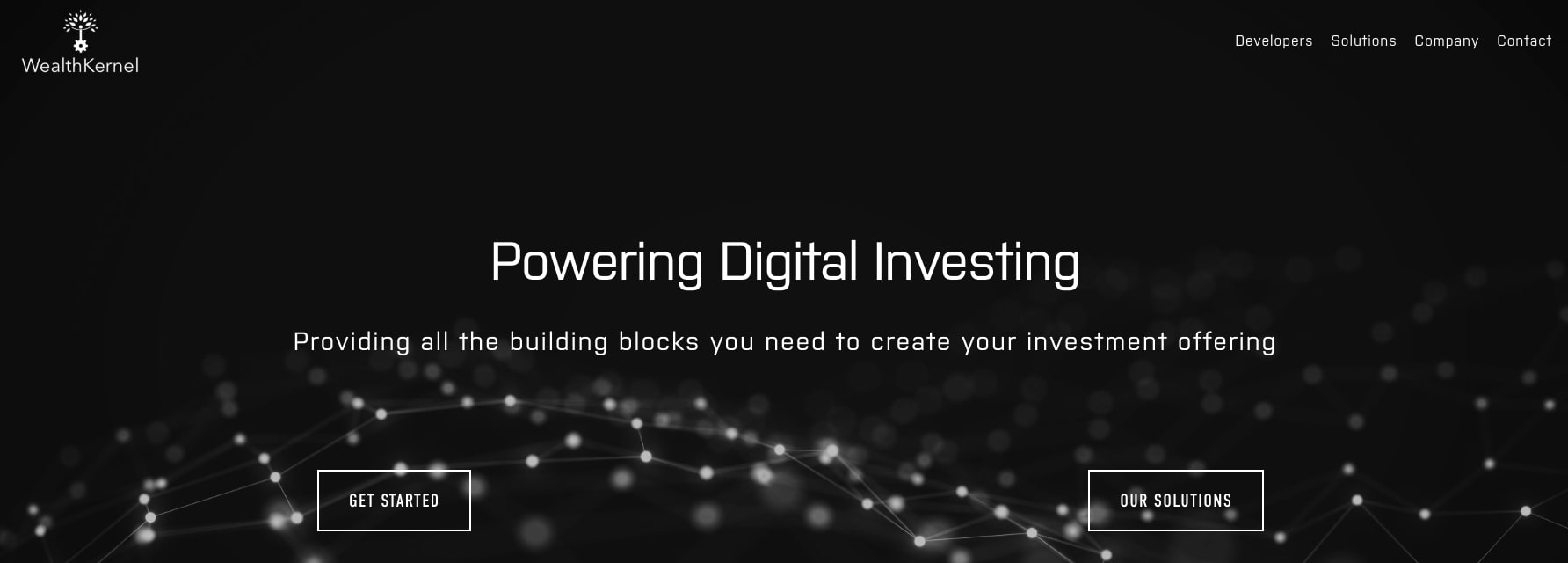 WealthKernel FinTechWebサイトのホームページ