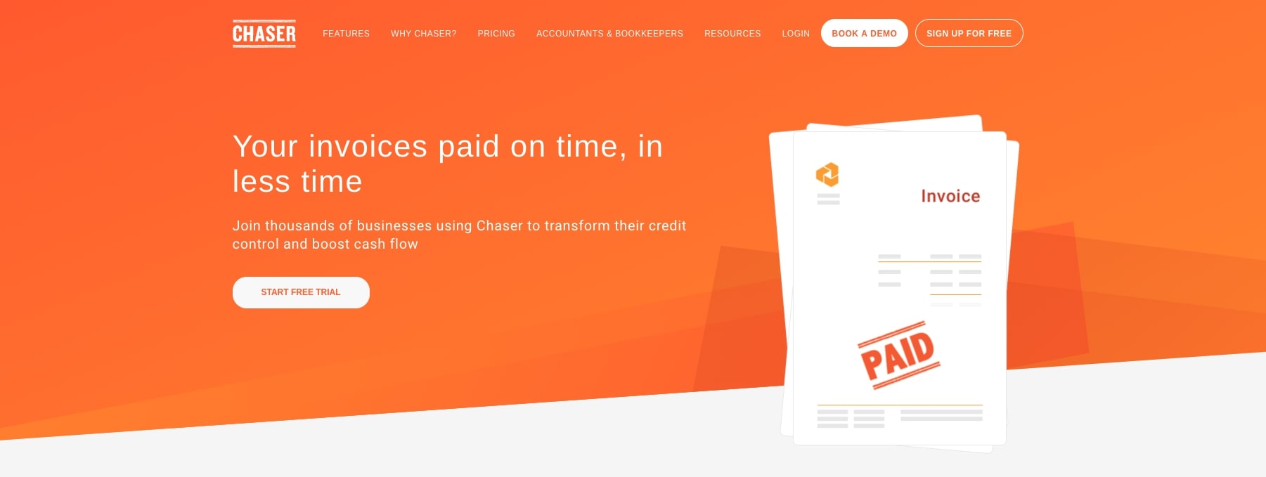 Chaser FinTechWebサイトのホームページ
