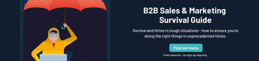 page de ressources pour les ventes et le marketing b2b en période difficile