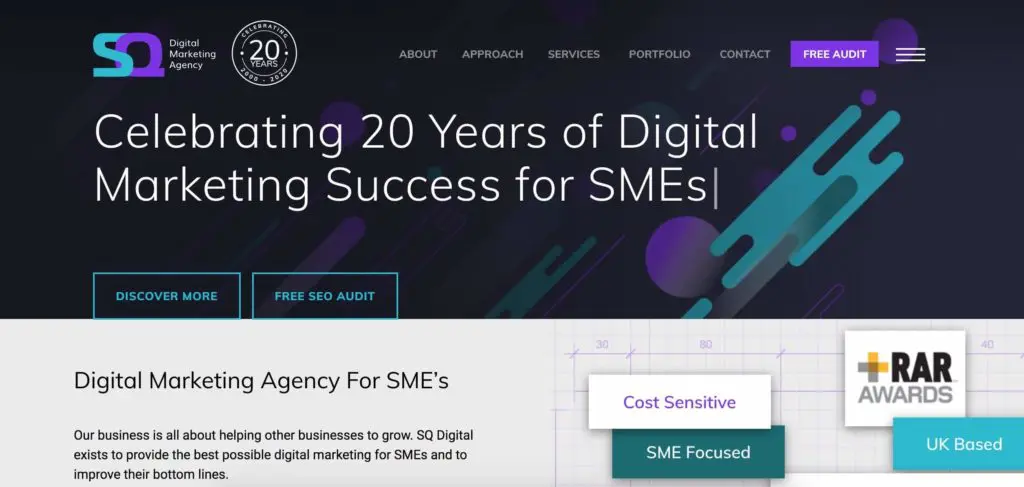 SqデジタルB2BSEOエージェンシーのホームページ