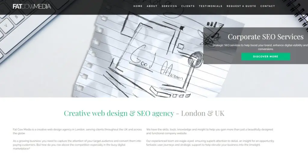 Fat Cow Media B2BSEOエージェンシーのホームページ