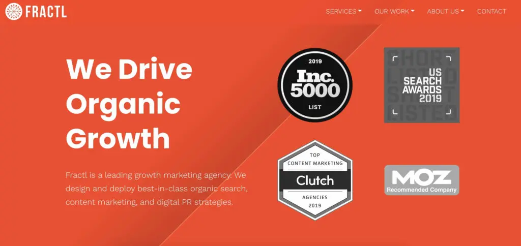 Fractl B2BSEOエージェンシーのホームページ