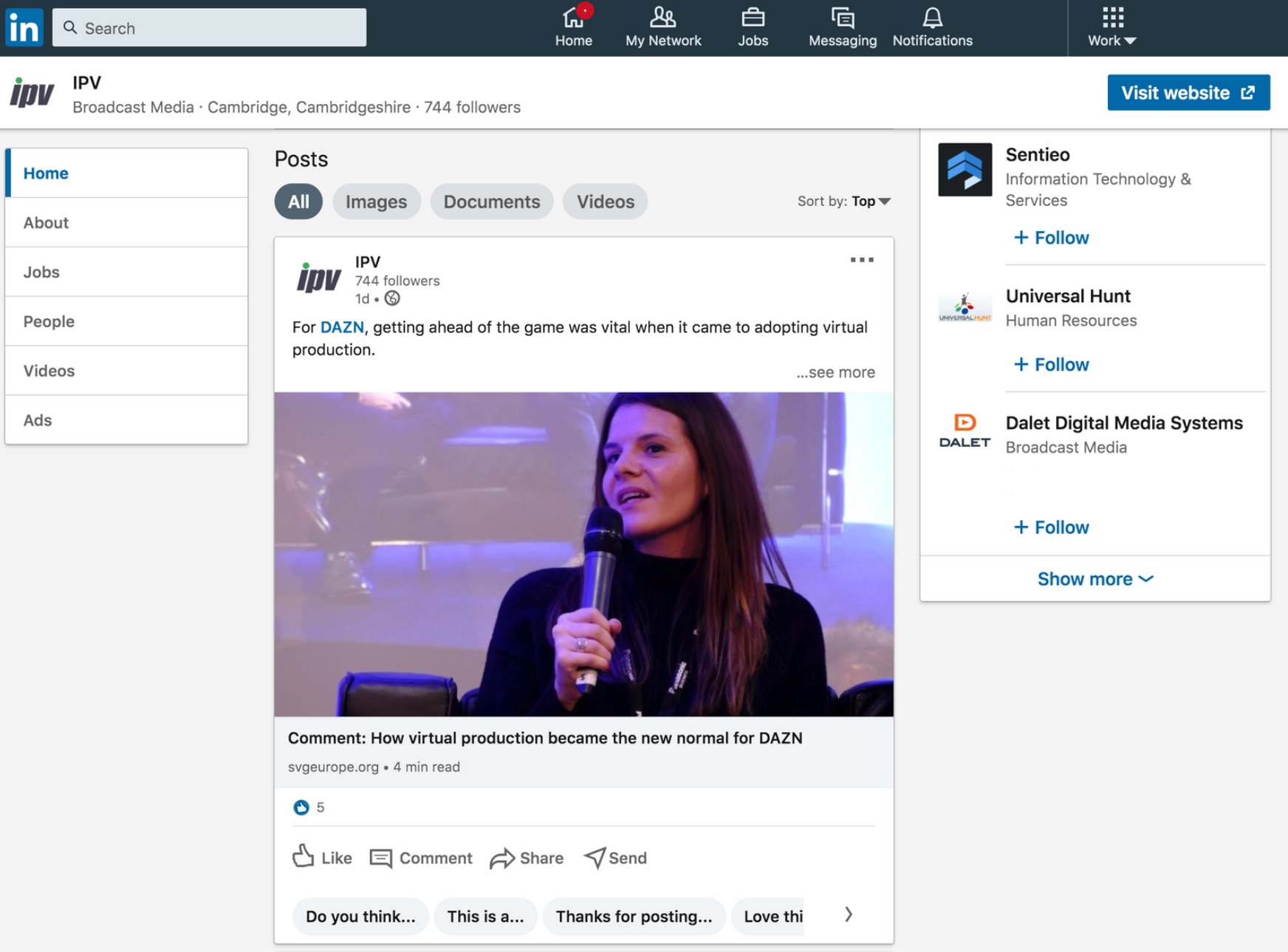 Strona z linkiem IPV