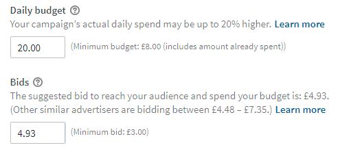 عطاءات إعلانات LinkedIn