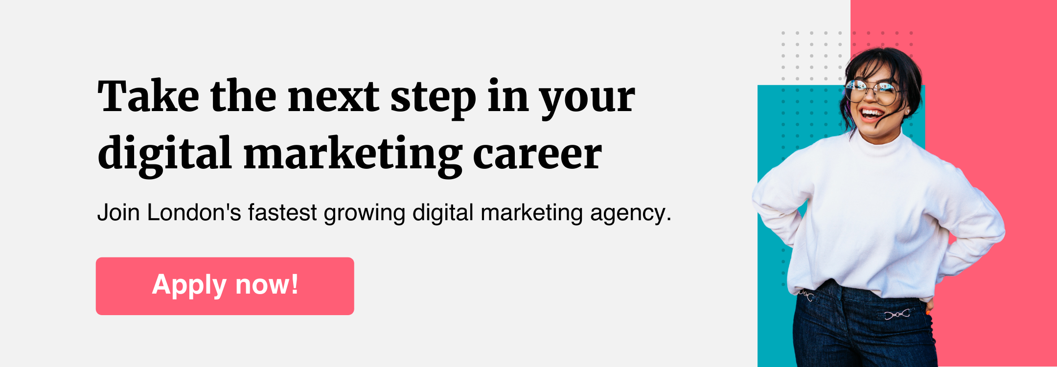 Banner de CTA de carrera de marketing digital atrapado