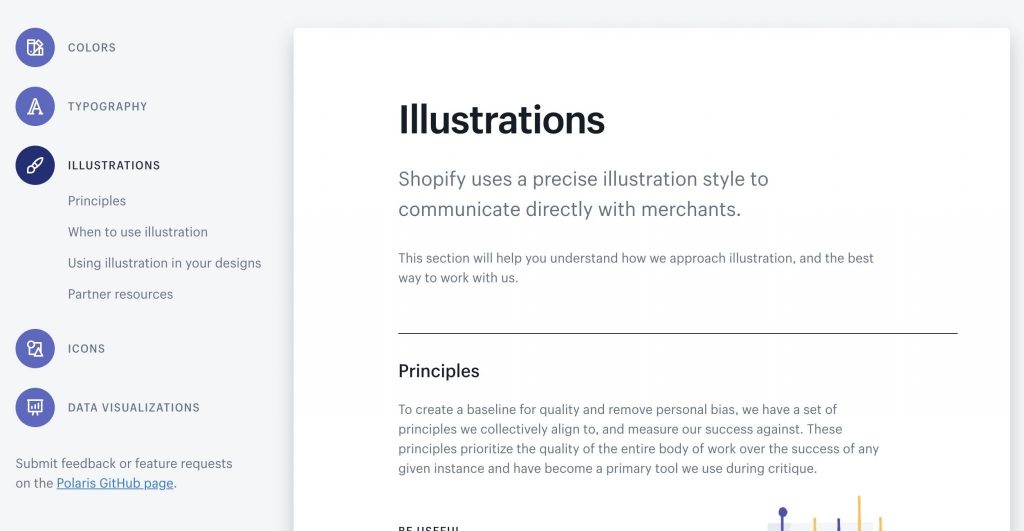Shopify 的 Polaris 设计系统的屏幕截图