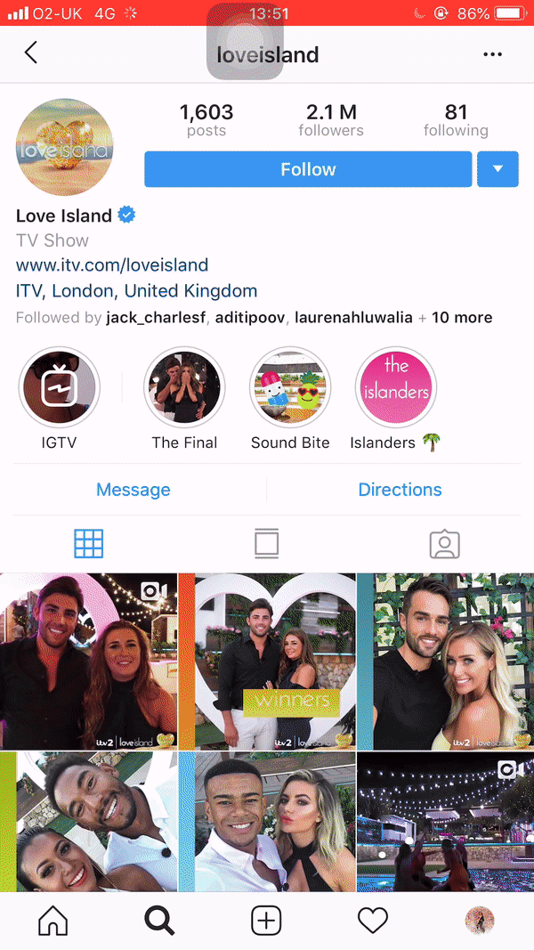 Erster Blick Liebesinsel