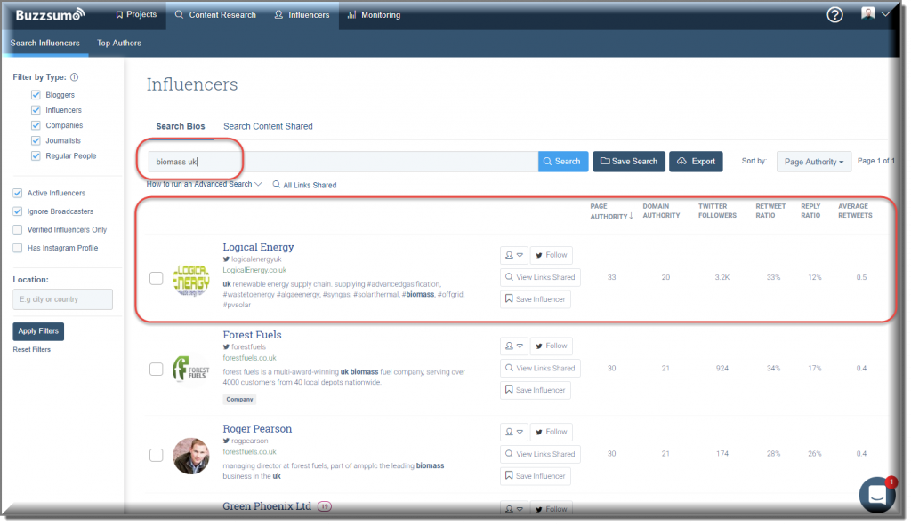 Buzzsumo ค้นหาผู้มีอิทธิพลในโซเชียลมีเดีย