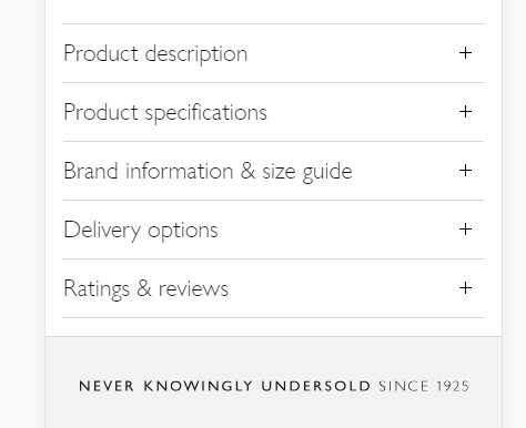 Divida seu conteúdo em seções, especialmente no celular