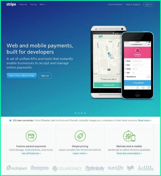 Captura de tela da página de destino da faixa