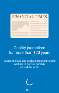 金融時報應用程序啟動屏幕